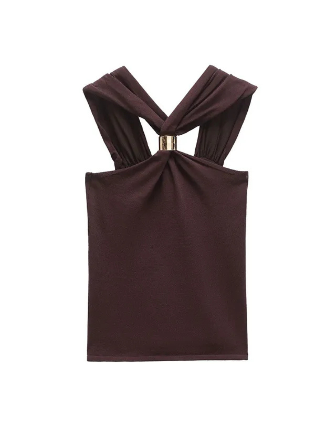 Angela | Top halter color moca