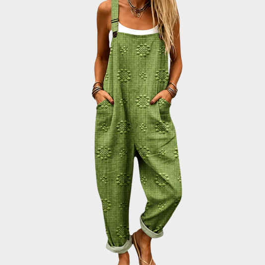 Raquel | Mono estampado cómodo de pernera ancha