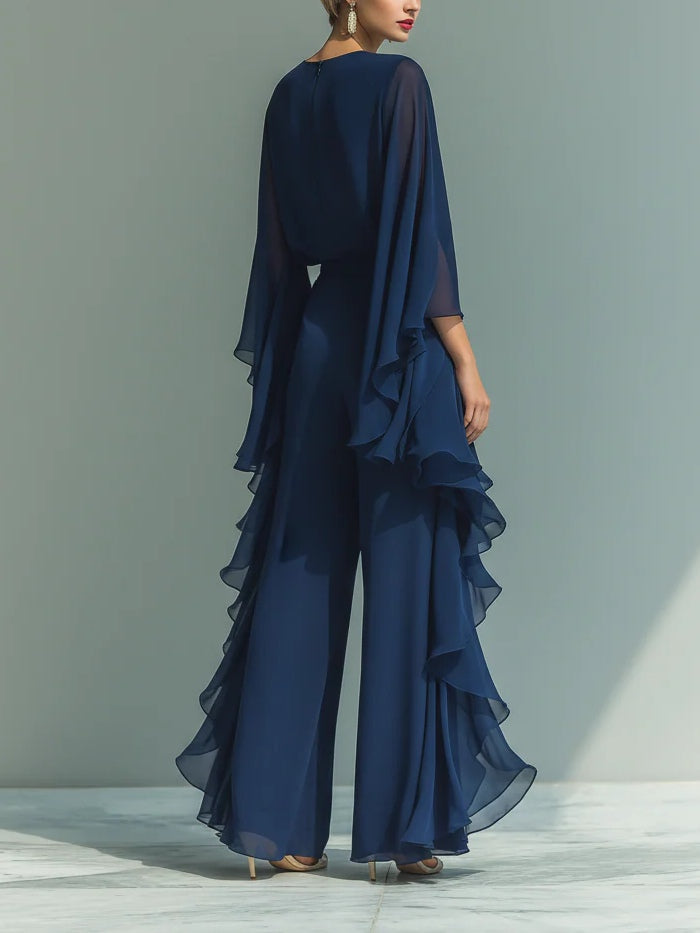 Marina | Conjunto Fluido Con Volantes