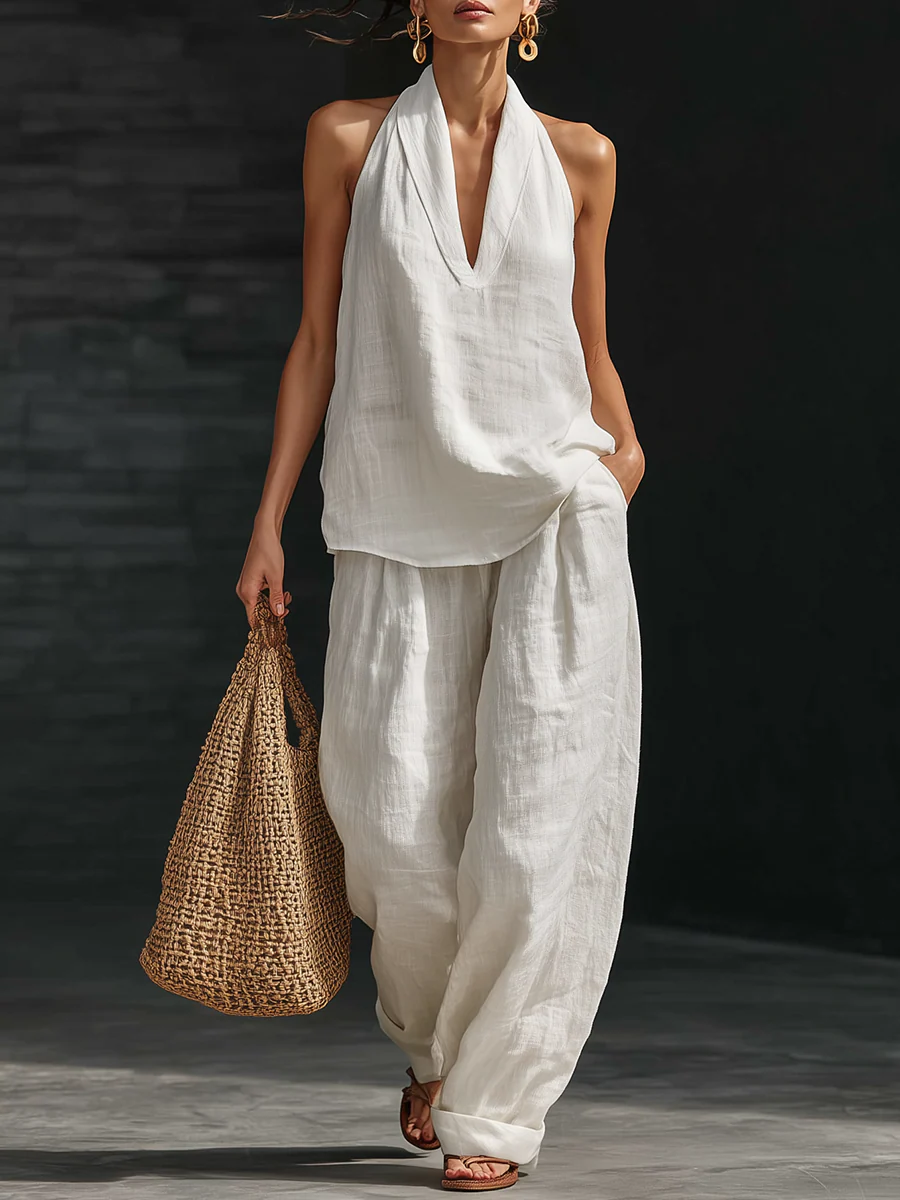 Noelia™ || Conjunto sin mangas con pantalones anchos