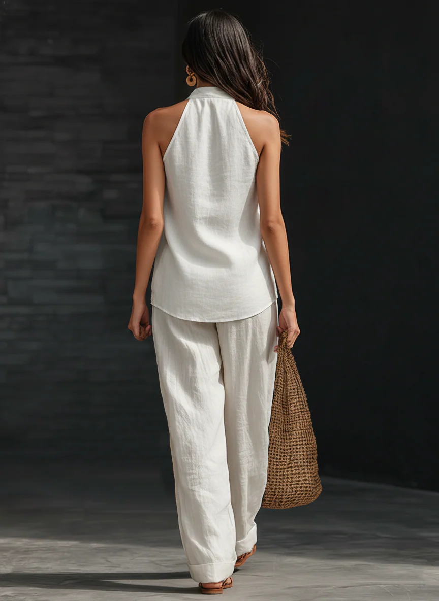 Noelia™ || Conjunto sin mangas con pantalones anchos