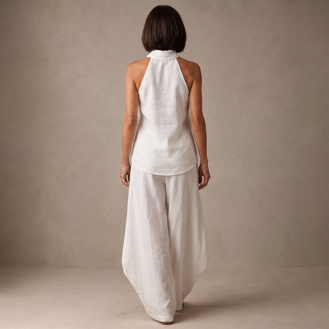 Zoraida | Conjunto sin Mangas con Pantalón Ancho