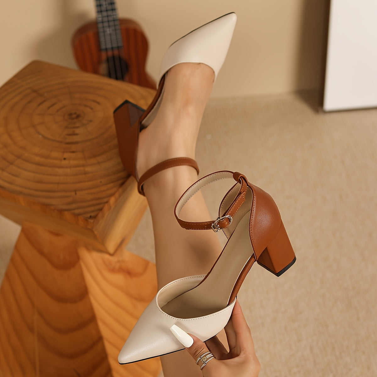 Maribel™ | Tacones con tiras de dos tonos