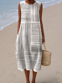 Rocío | Vestido Midi Estampado sin Mangas