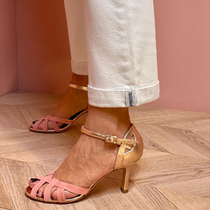 Áurea | Sandalias Glamour Rosa Oro
