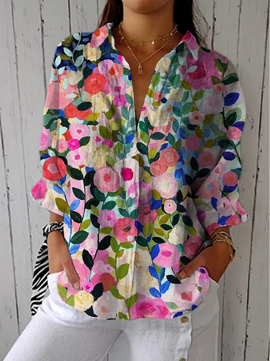Pilar | Blusa lienzo floral