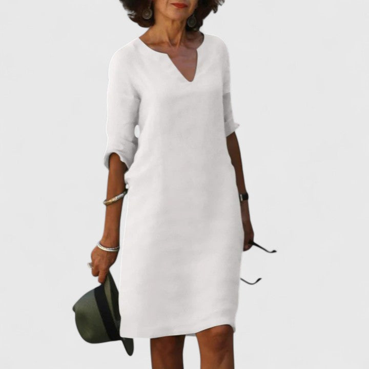Sonia | Vestido cómodo con escote en pico