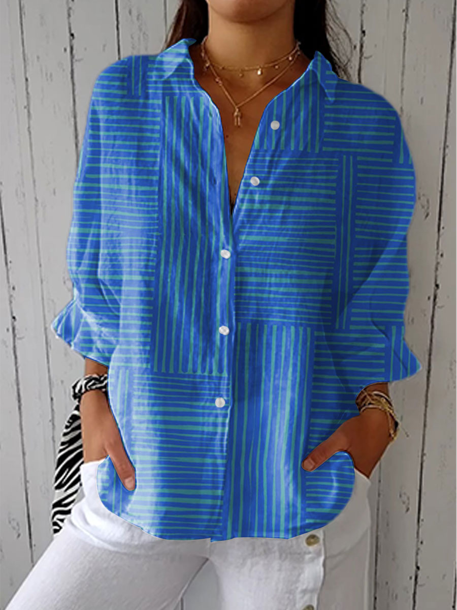 Ainara | Blusa de rayas azul intenso