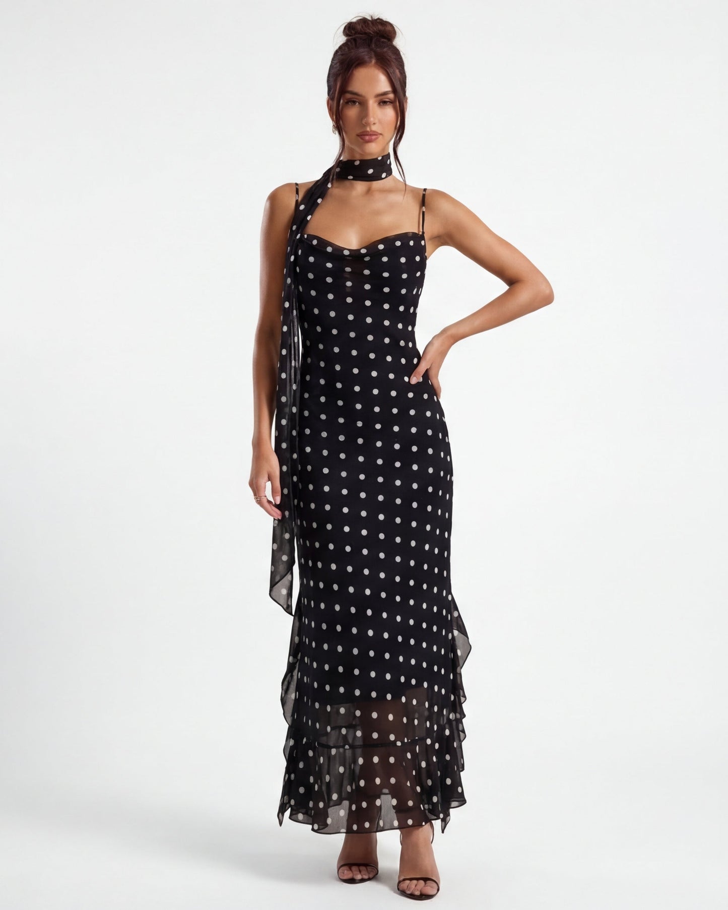 Irene | Maxi negro con lunares