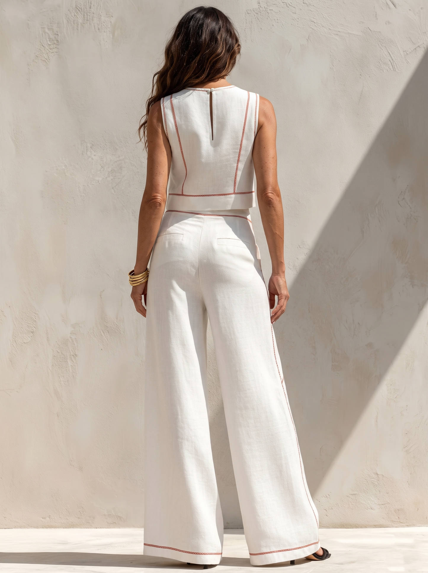 Victoria conjunto blanco lino - espalda