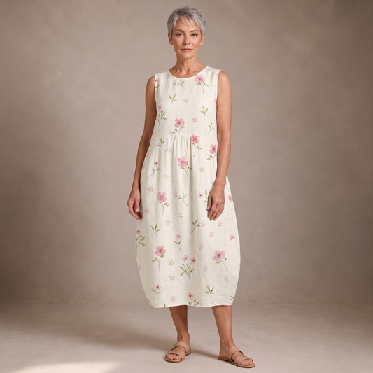 Elia vestido midi verano - modelo Maison Mareva