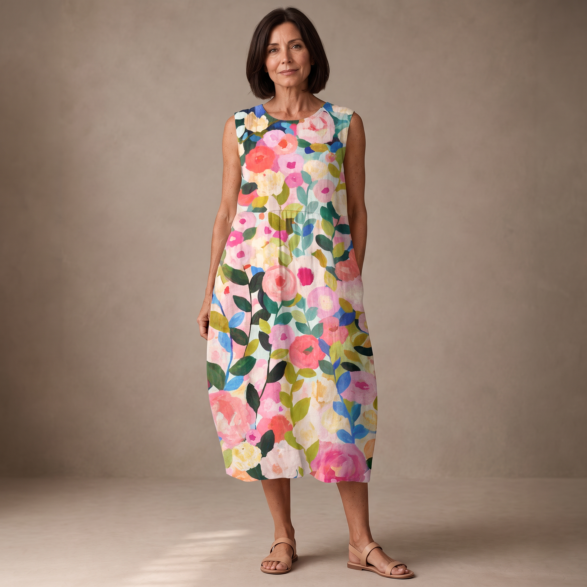 Nadia vestido midi verano - modelo Maison Mareva