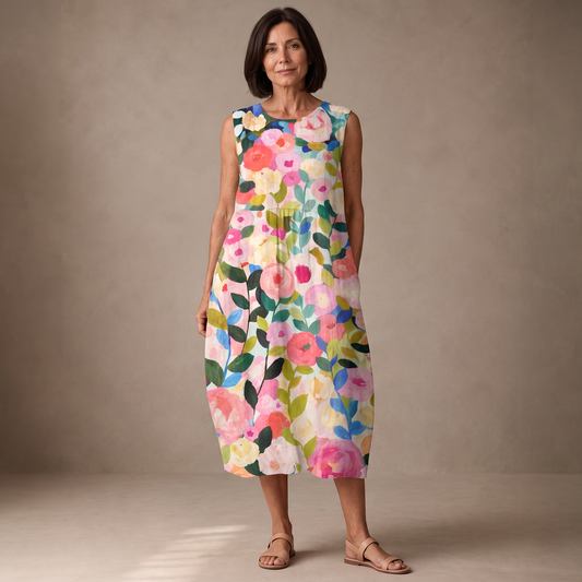Nadia vestido midi verano - modelo Maison Mareva