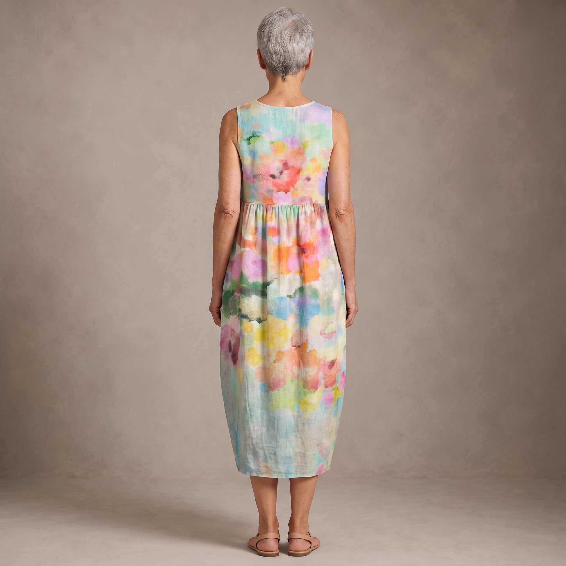 Carla vestido midi verano - espalda - modelo Maison Mareva