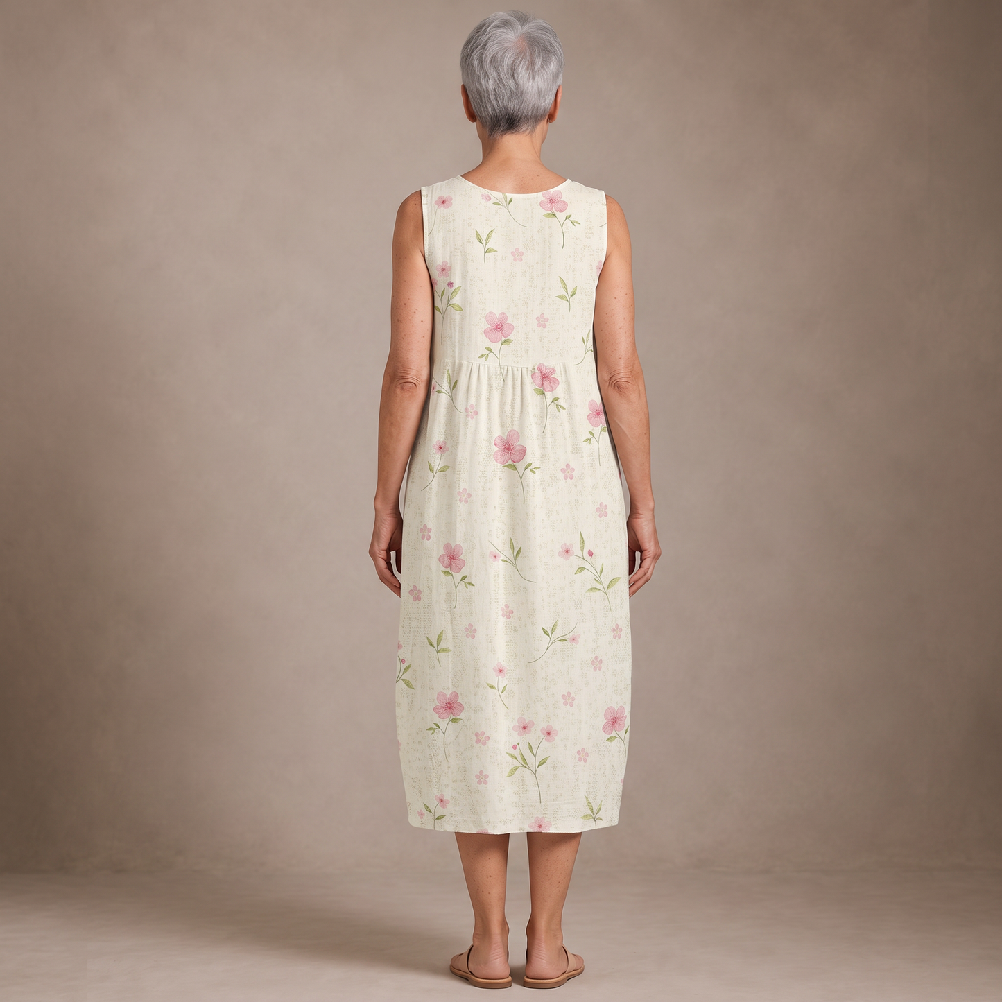 Elia vestido midi verano - espalda - modelo Maison Mareva