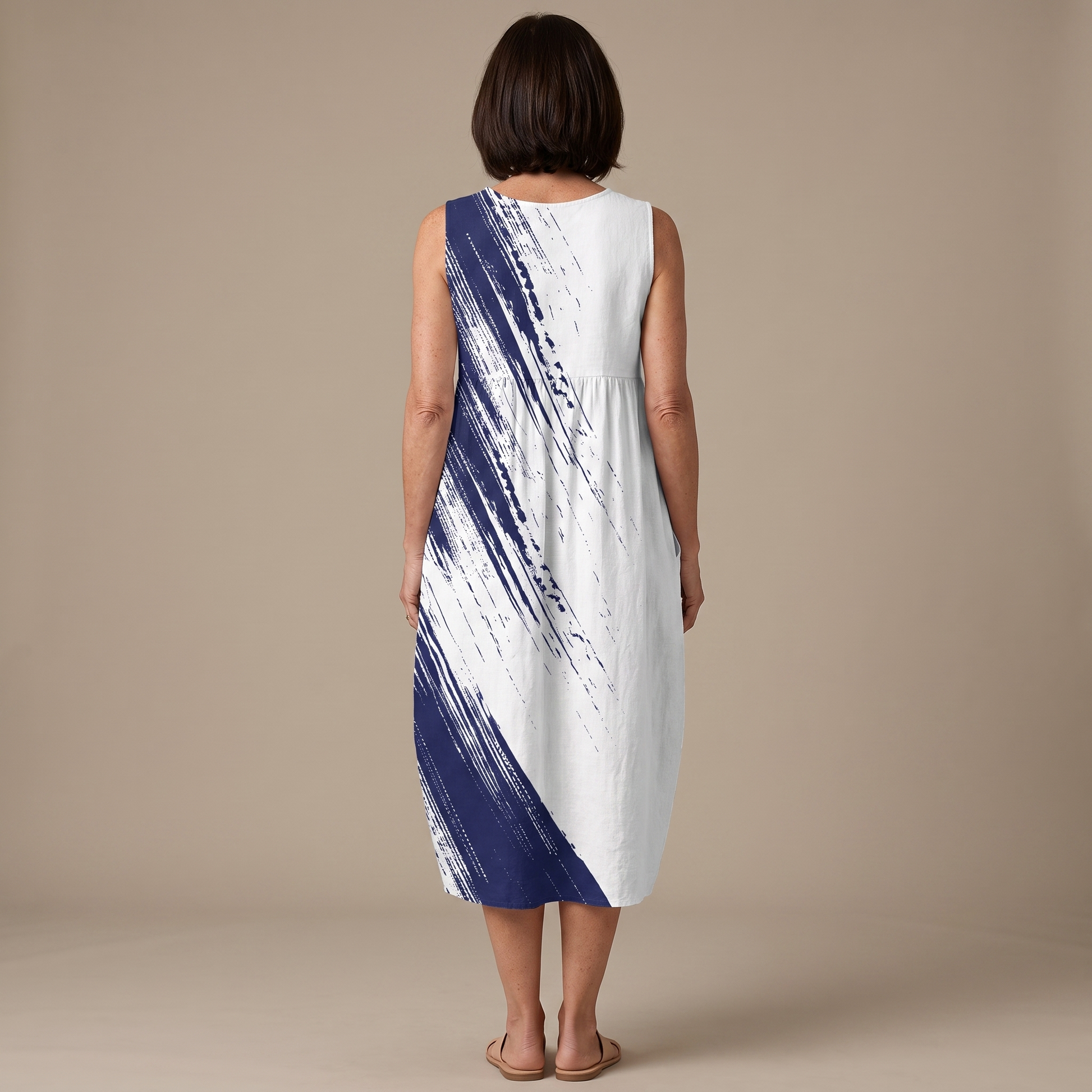 Elena vestido midi verano - espalda - modelo Maison Mareva