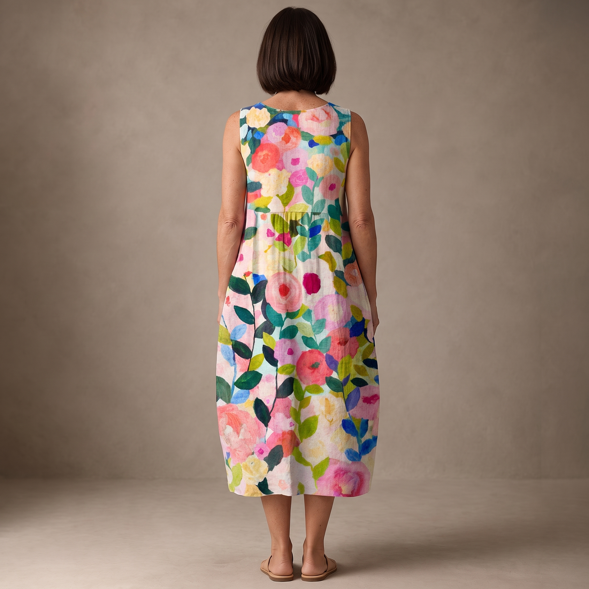 Nadia vestido midi verano - espalda - modelo Maison Mareva