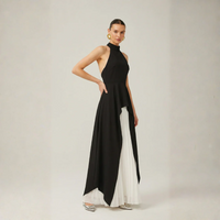 Inés | Vestido largo con capas y cuello halter