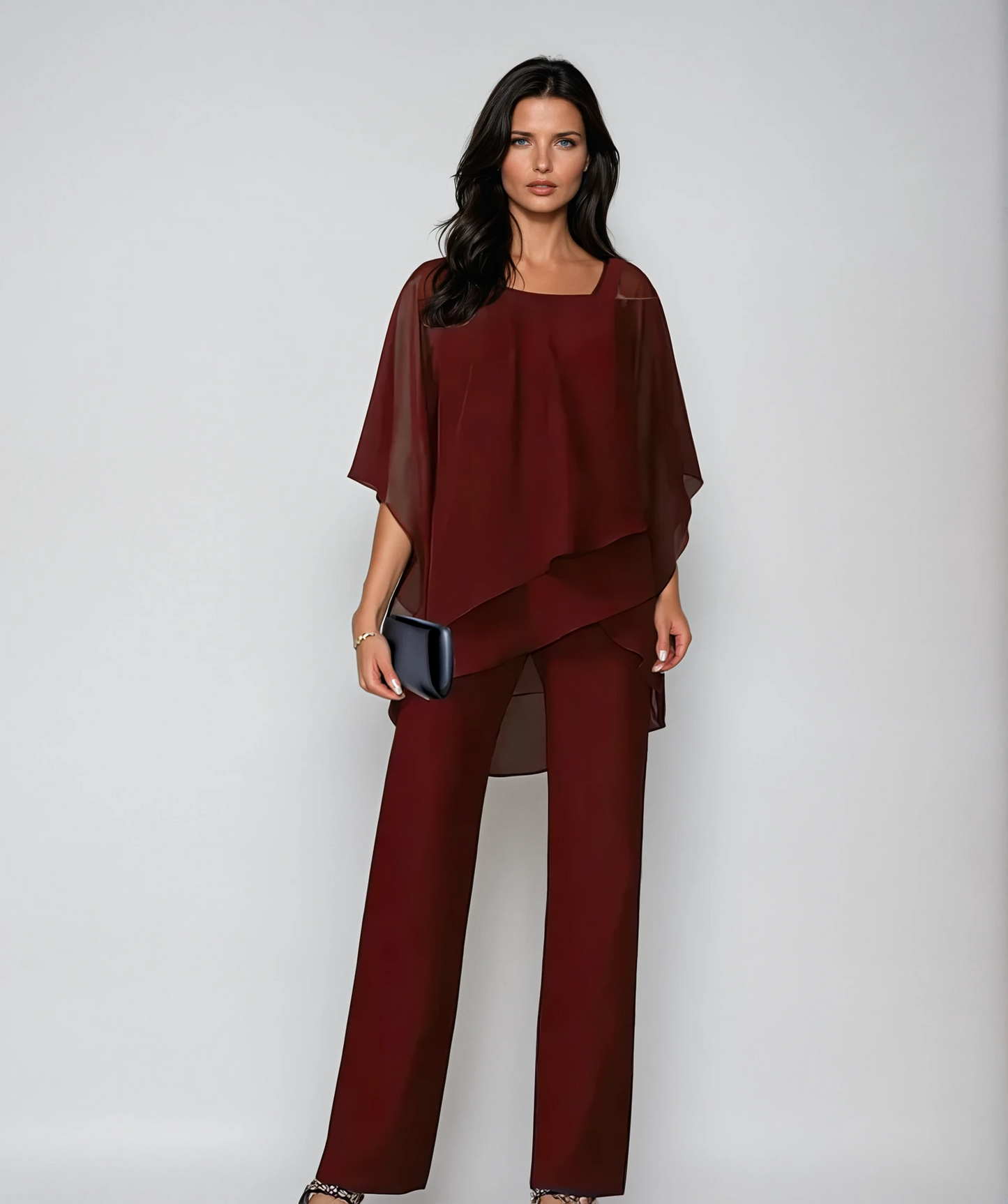 Candela | Conjunto de dos piezas con top asimétrico y pantalón ancho