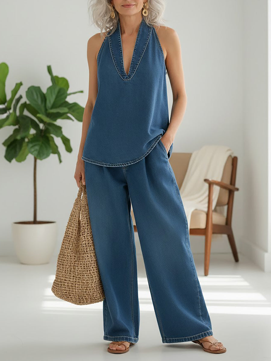 Sandra | Conjunto de dos piezas vaquero lavado vintage