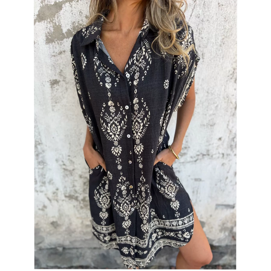 Carmen | Vestido estampado con bolsillos