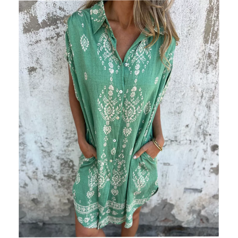 Carmen | Vestido estampado con bolsillos