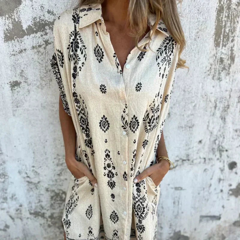 Carmen | Vestido estampado con bolsillos