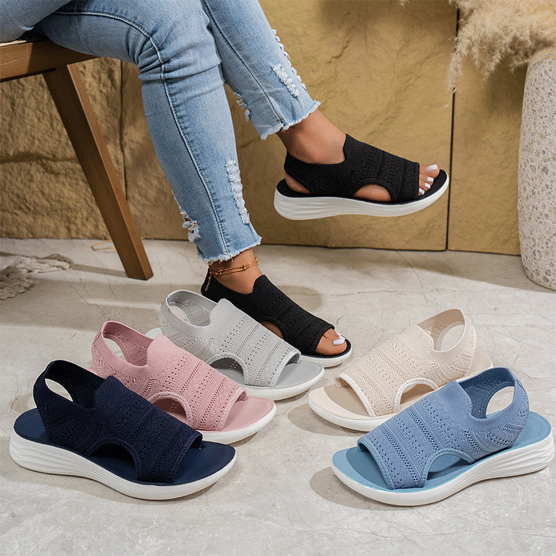 Julia | Sandalias con plataforma, de punto transpirable para mujer