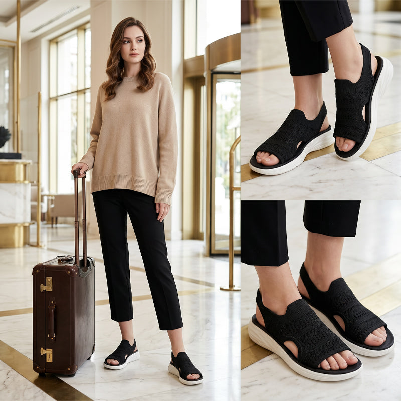 Julia | Sandalias con plataforma, de punto transpirable para mujer