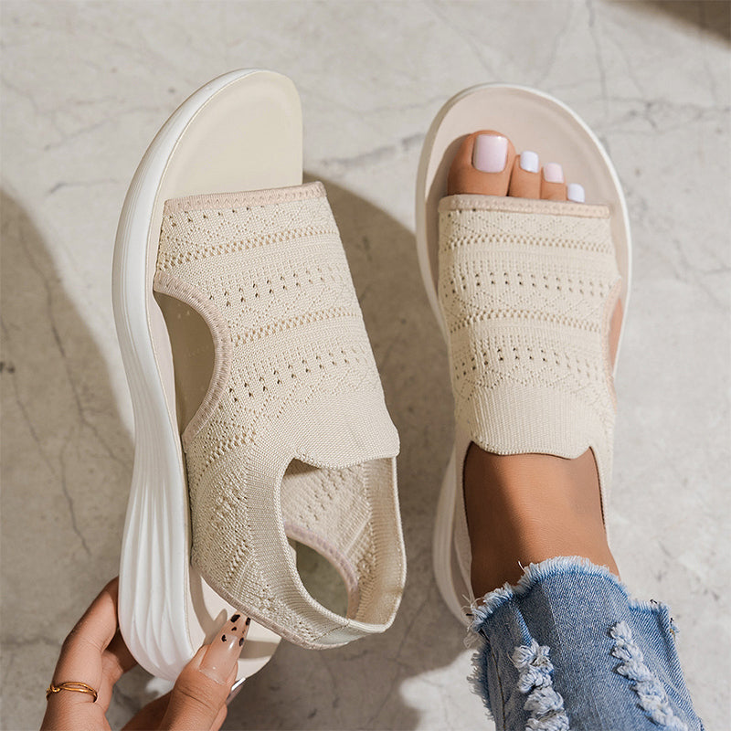 Julia | Sandalias con plataforma, de punto transpirable para mujer