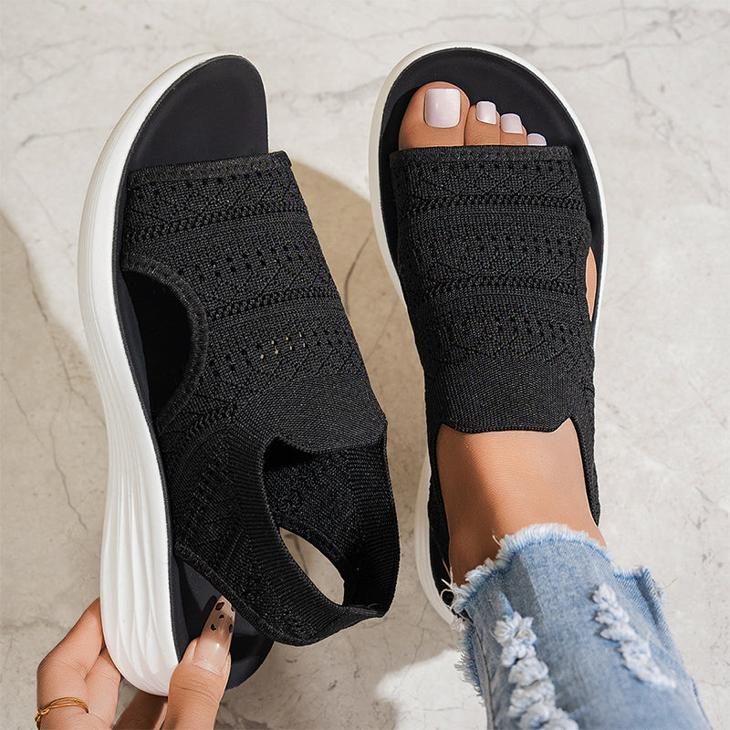 Julia | Sandalias con plataforma, de punto transpirable para mujer
