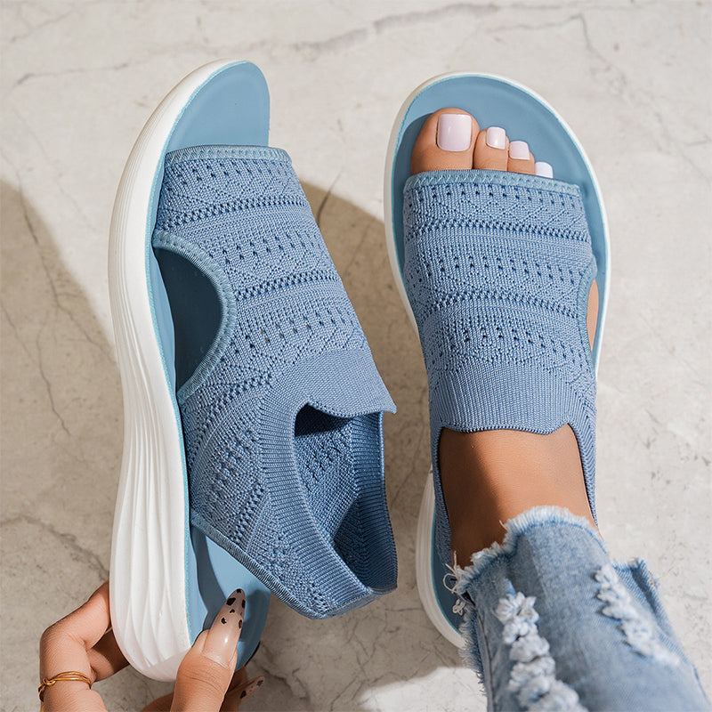 Julia | Sandalias con plataforma, de punto transpirable para mujer