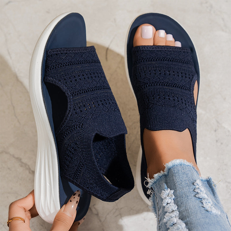 Julia | Sandalias con plataforma, de punto transpirable para mujer