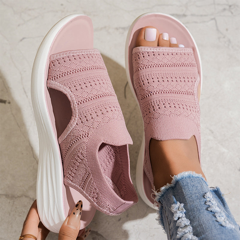 Julia | Sandalias con plataforma, de punto transpirable para mujer