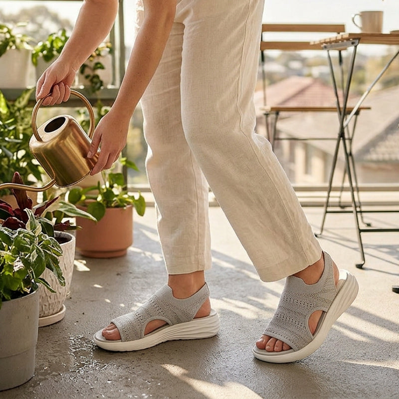 Julia | Sandalias con plataforma, de punto transpirable para mujer
