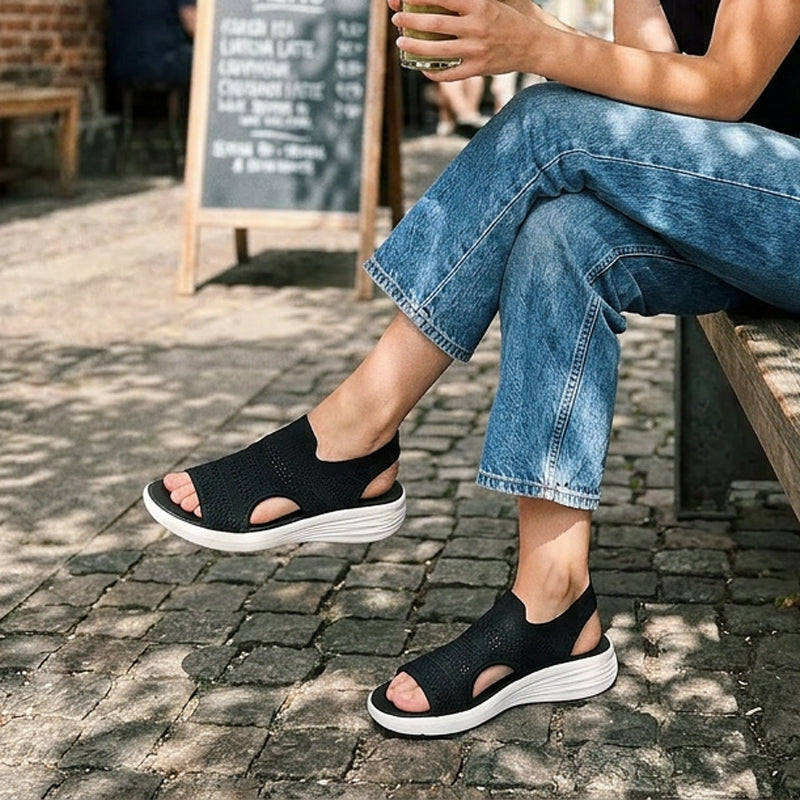 Julia | Sandalias con plataforma, de punto transpirable para mujer
